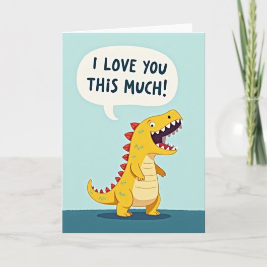 Carte de dinosaure « Je t'aime beaucoup » (Devant)