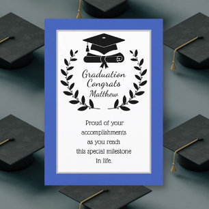 Carte de diplôme Congrats customisée, classique