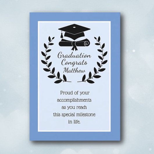 Carte de diplôme Congrats customisée, classique