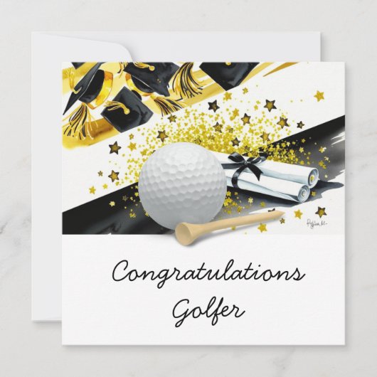 Carte de diplôme de golf - Félicitations Diplômé (Devant)