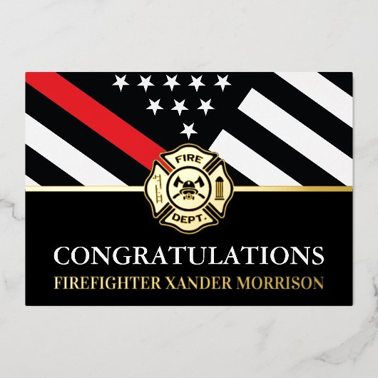 Carte de diplôme de l'École de pompiers Red Line F (Recto)