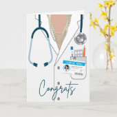 carte de diplôme de médecine féminine (Fleur jaune)