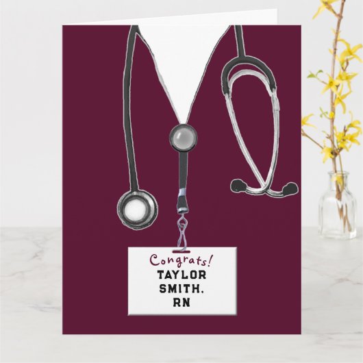 Carte de diplôme d'infirmière (Fleur jaune)