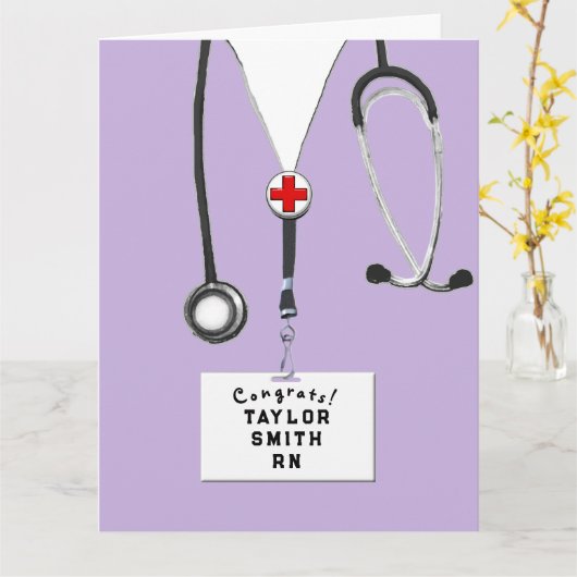 Carte de diplôme d'infirmière (Fleur jaune)