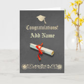 Carte de diplôme en gris (Fleur jaune)