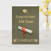 Carte de diplôme en olive (Fleur jaune)