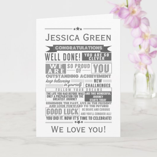 carte de diplôme en typographie université diplôme (Orchidée)