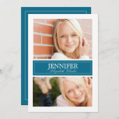 Carte de diplôme photo bleu et blanc (Devant / Derrière)