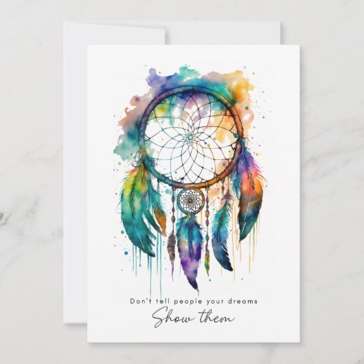 Carte de diplôme Rainbow Dreamcatcher Aquarelle (Devant)
