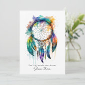 Carte de diplôme Rainbow Dreamcatcher Aquarelle (Debout devant)