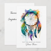 Carte de diplôme Rainbow Dreamcatcher Aquarelle (Devant / Derrière)