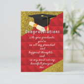 Carte de diplôme rouge et or (Debout devant)