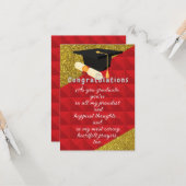 Carte de diplôme rouge et or (Devant/Arrière en situation)