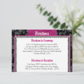 Carte de direction 3,5 x 5 noir Floral Hot Pink St (Debout devant)
