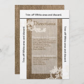 Carte de direction 3,5x6 Burlap Lace Country Weste (Devant / Derrière)