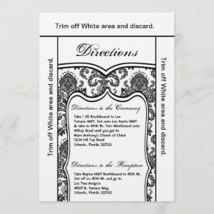Carte de direction 3,5x6 Damas noires