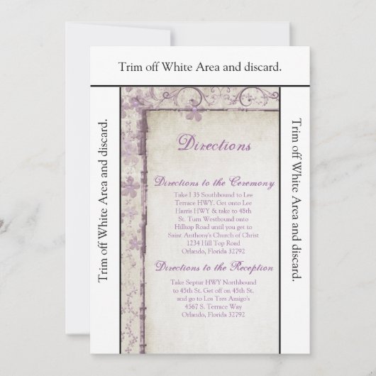 Carte de direction 3,5x6 Flore de printemps violet (Devant)