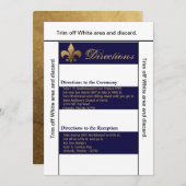 Carte de direction 3.5x6 Grille moderne Marine Whi (Devant / Derrière)