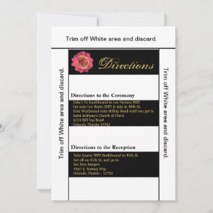 Carte de direction 3.5x6 Grille moderne Noir Blanc