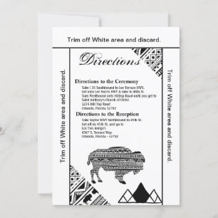 Carte de direction 3.5x6 Motif tribal Boho Buffalo