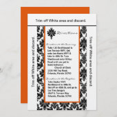 Carte de direction 3.5x6 Noir Oran Damask (Devant / Derrière)