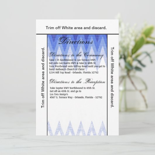 Carte de direction 3,5x6 Ombre Chevron Blue (Debout devant)