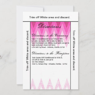 Carte de direction 3,5x6 Ombre Chevron rose