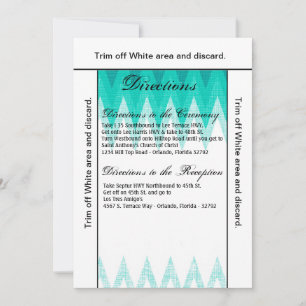 Carte de direction 3,5x6 Ombre Chevron Turquoise