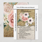 Carte de direction 3.5x6 Parties scintillant d'or  (Devant / Derrière)