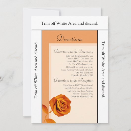 Carte de direction 3.5x6 Rose orange brûlé (Devant)