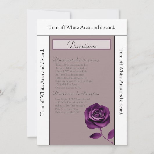 Carte de direction 3.5x6 Rose violet (Devant)