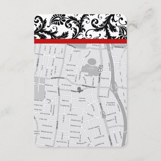 Carte de direction de la réception de mariage de l (Dos)