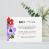Carte de direction de mariage floral à l'anémone a (Debout devant)