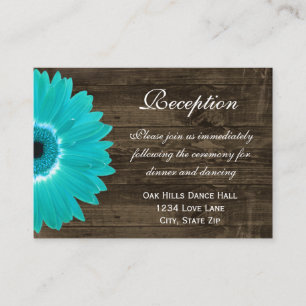 Carte de direction de mariage Gerber Daisy turquoi