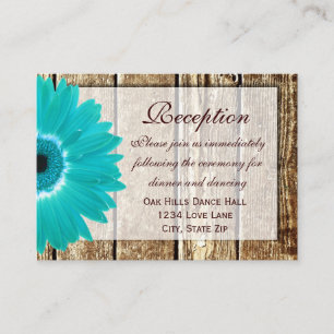 Carte de direction de mariage Gerber Daisy turquoi