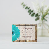 Carte de direction de mariage Gerber Daisy turquoi (Debout devant)