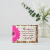 Carte de direction de mariage rose Gerber Daisy (Debout devant)