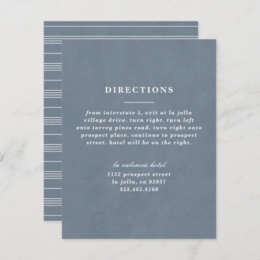 Carte de direction de noeud illustrée - gris bleu (Devant / Derrière)