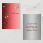 Carte de direction des papillons floraux rouges et (Devant / Derrière)