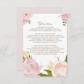 Carte de direction Fleurs d'aquarelle romantique (Devant / Derrière)