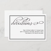 Carte de direction Mariage de script de calligraph (Devant / Derrière)