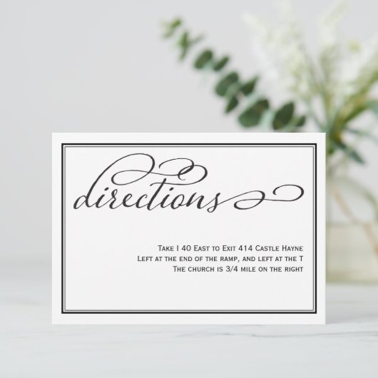 Carte de direction Mariage de script de calligraph (Debout devant)