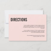 Carte de direction Mariage de typographie minimale (Devant)