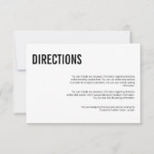 Carte de direction Mariage de typographie simple e (Devant)