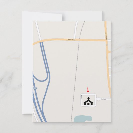 Carte de direction Mariage Monogram Black Damask S (Dos)