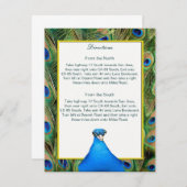 Carte de direction Mariage Peacock (Devant / Derrière)