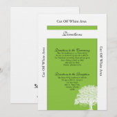 Carte de direction Mariage vert/blanc de l'arbre d (Devant / Derrière)