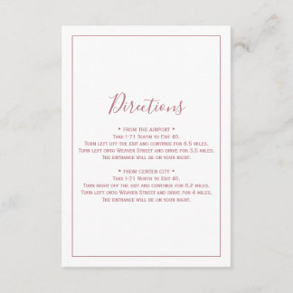 Carte de direction minimaliste Rose Gold