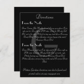 Carte de direction Monogramme noir et blanc vintag (Devant / Derrière)