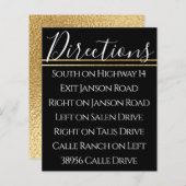 Carte de direction or Elegant Bat mitzvah à barres (Devant / Derrière)